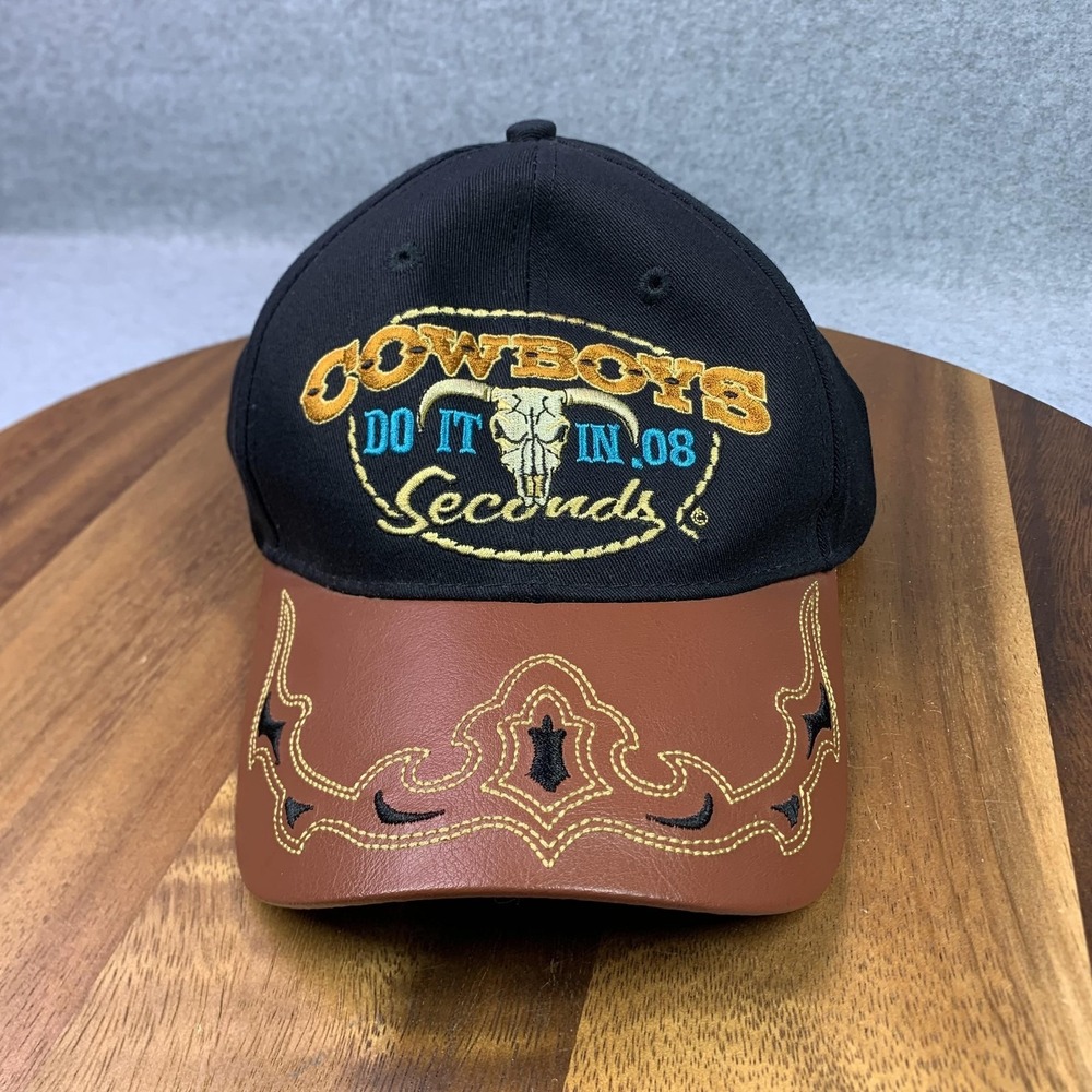 Cowboys Do It In .08 Seconds Hat Cowboy Strap Back Western Embroidered Men Rodeo